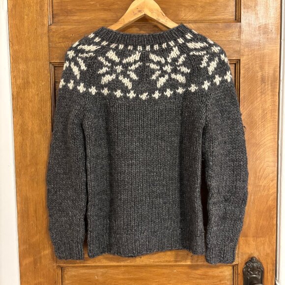 J.Crew Alpaca Wool Blend Handknit Fair Isle Sweater in Gray - S - Picture 7 of 7